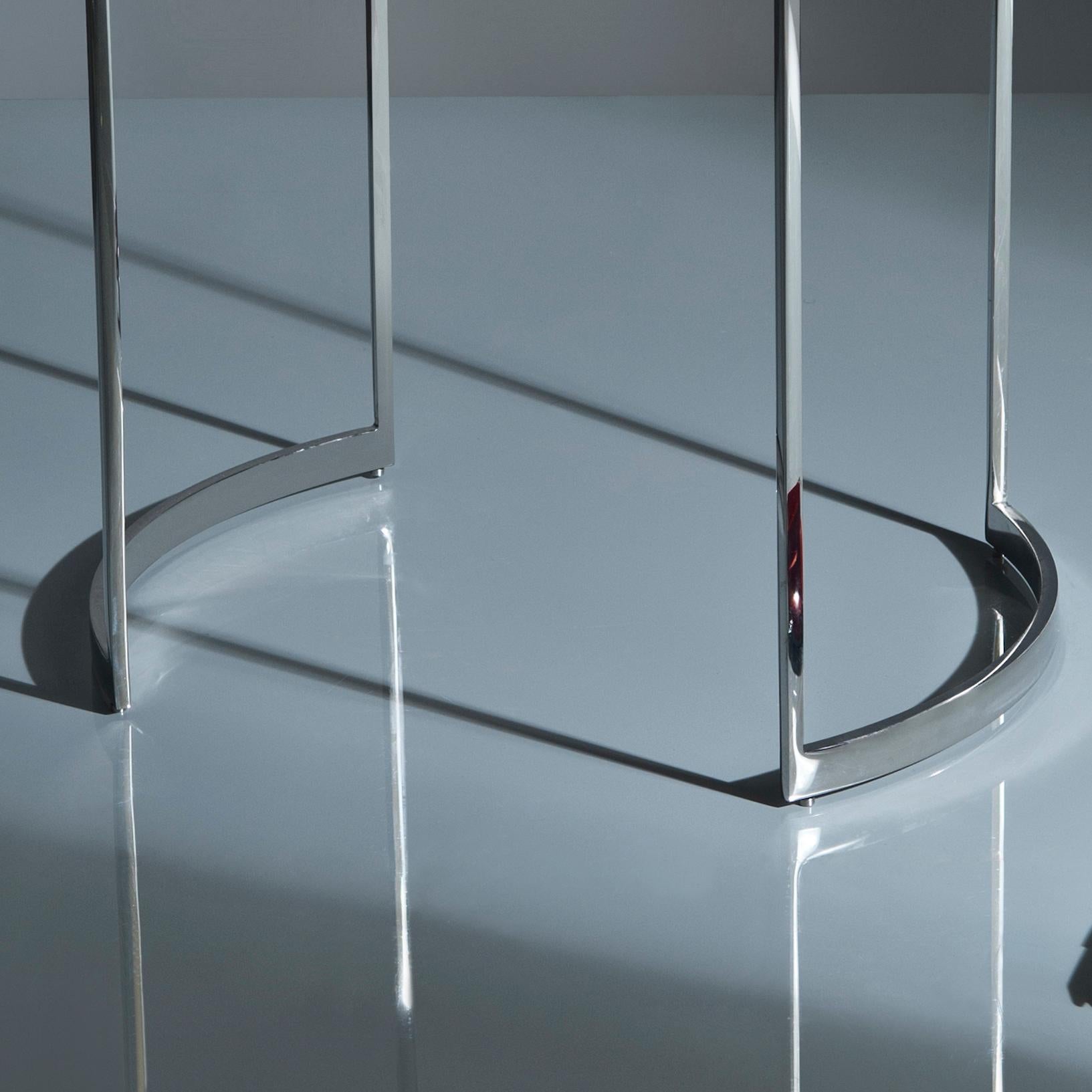 Modern Cocteau, Side Table in High Gloss Macassar and Hand Polished Stainless Steel
