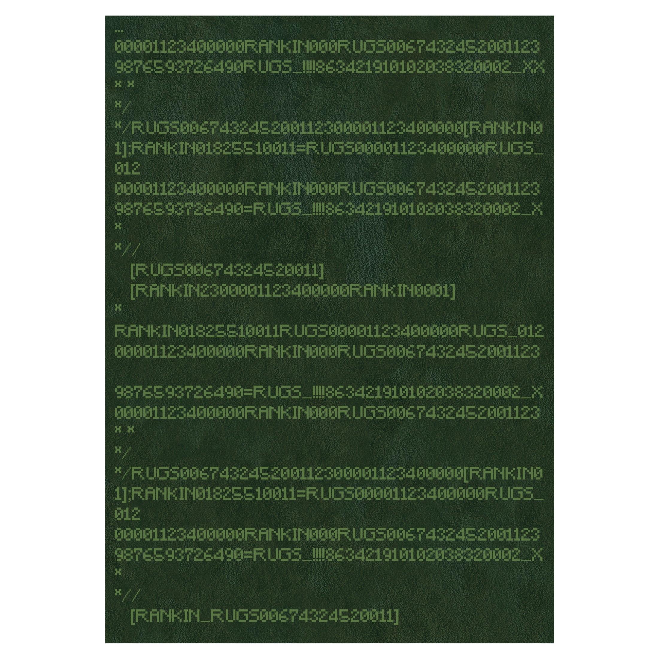 Code Tapis contemporain en laine nouée à la main Rankin Rugs 'Green' (vert) en vente