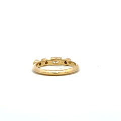 codebyEdge Anello impilabile con diamanti in oro giallo 18k personalizzabile Lettera L Codice Morse