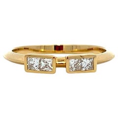 codebyEdge, bague empilable personnalisable en or jaune 18 carats avec diamants, lettre M Morse