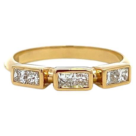 codebyEdge Customizable 18kYellow Gold Diamond Stacking Ring Letter O Morse code