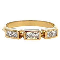codebyEdge Customizable 18kYellow Gold Diamond Stacking Ring Letter O Morse code