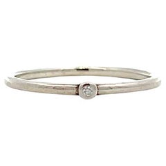 codebyEdge Customizable Diamond Platinum Stacking Ring - Letter E in Morse Code