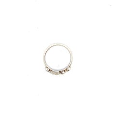 codebyEdge Customizable Diamond Platinum Stacking Ring - Letter L in Morse Code