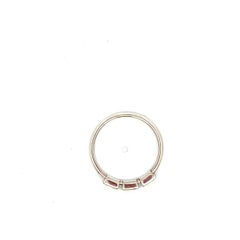 codebyEdge Customizable Diamond Platinum Stacking Ring - Letter O in Morse code