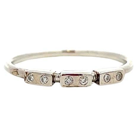 codebyEdge Customizable Diamond Platinum Stacking Ring - Letter O in Morse code