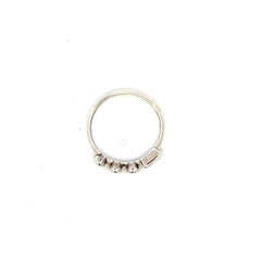 codebyEdge Customizable Diamond Platinum Stacking Ring - Letter V in Morse Code