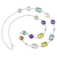 codebyEdge LOVE Necklace- Recycled 925 Silver  with multi-gemstones