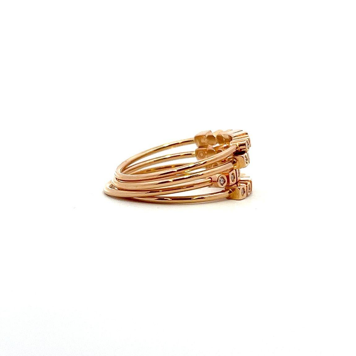 For Sale:  codebyEdge - Mayfair 18k Rose Gold and Diamond Ring Stack - 