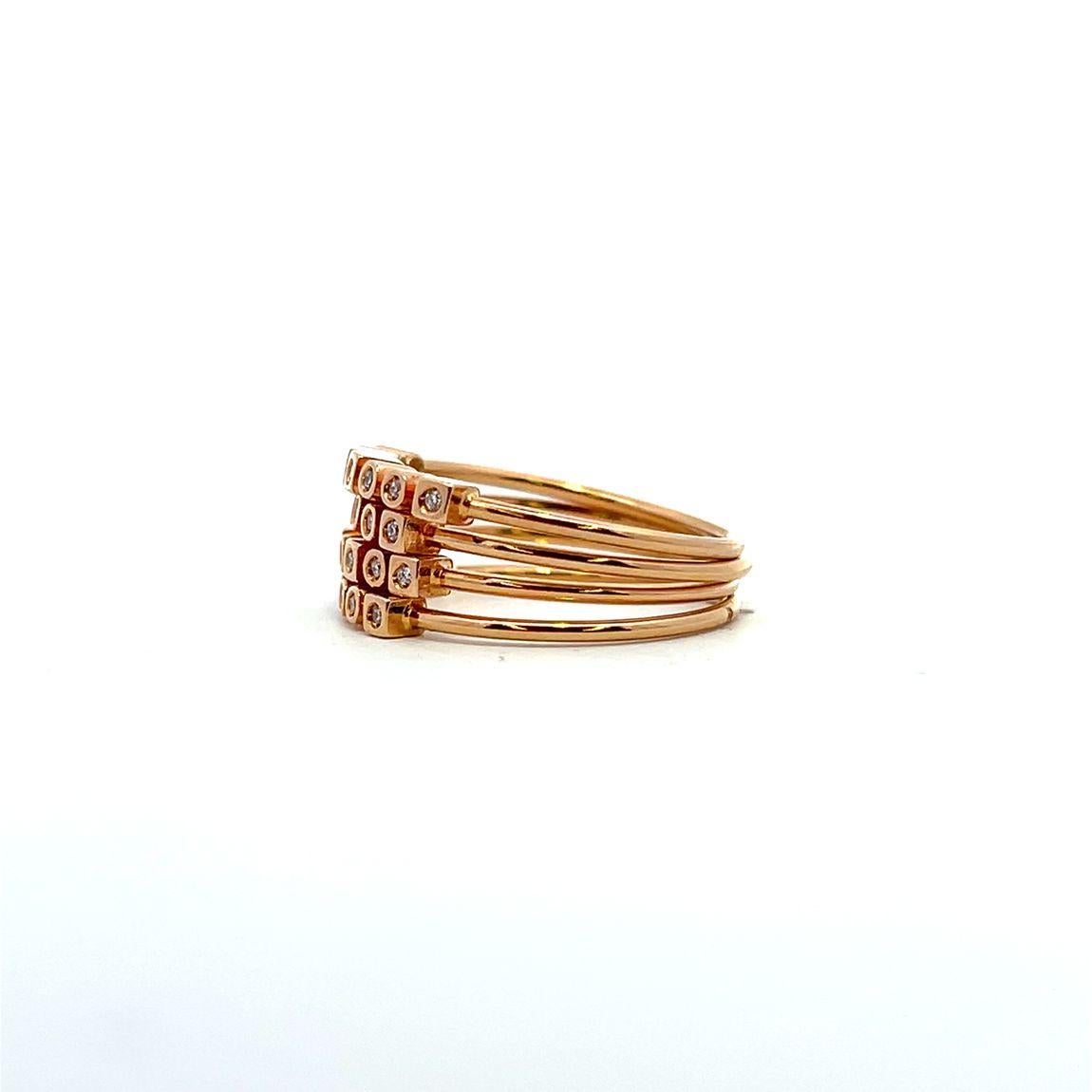 For Sale:  codebyEdge - Mayfair 18k Rose Gold and Diamond Ring Stack - 