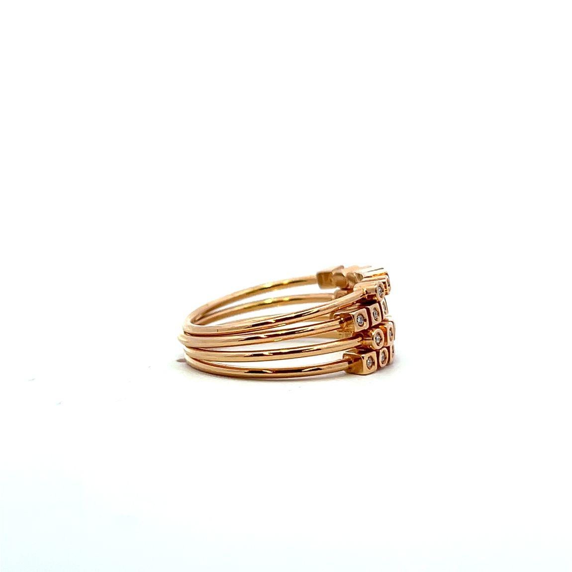 For Sale:  codebyEdge - Mayfair 18k Rose Gold and Diamond Ring Stack - 