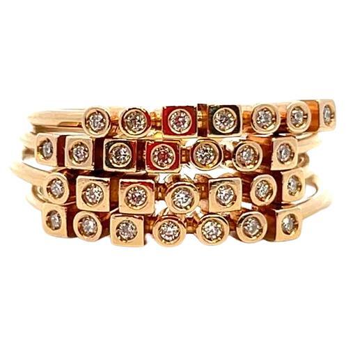 For Sale:  codebyEdge - Mayfair 18k Rose Gold and Diamond Ring Stack - "LOVE in Binary Code