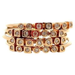 codebyEdge - Mayfair 18k Rose Gold and Diamond Ring Stack - "LOVE in Binary Code
