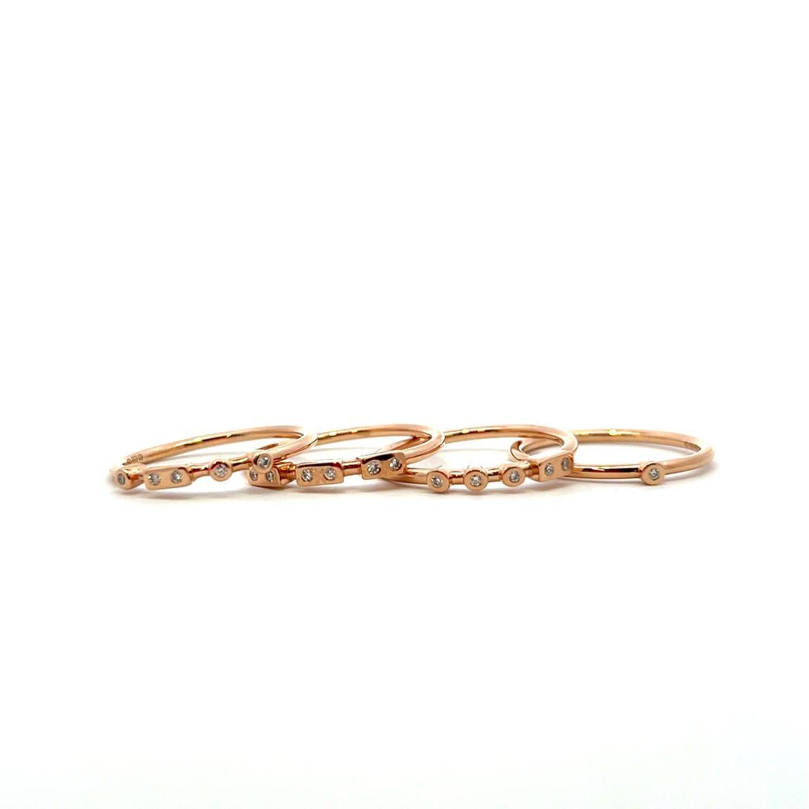 in vendita:  codebyEdge Mayfair - Pila di anelli in oro rosa 18k e diamanti - 