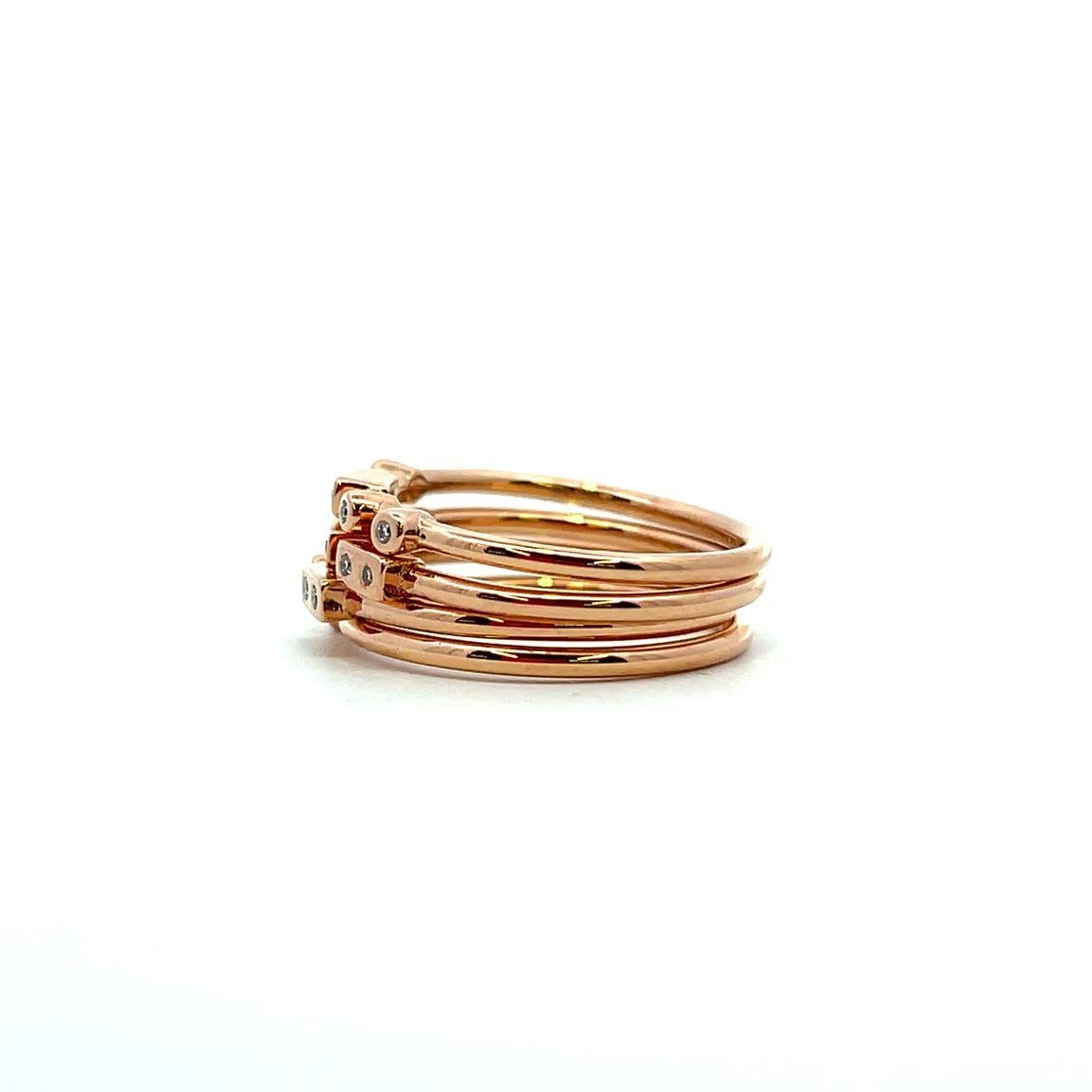 in vendita:  codebyEdge Mayfair - Pila di anelli in oro rosa 18k e diamanti - 