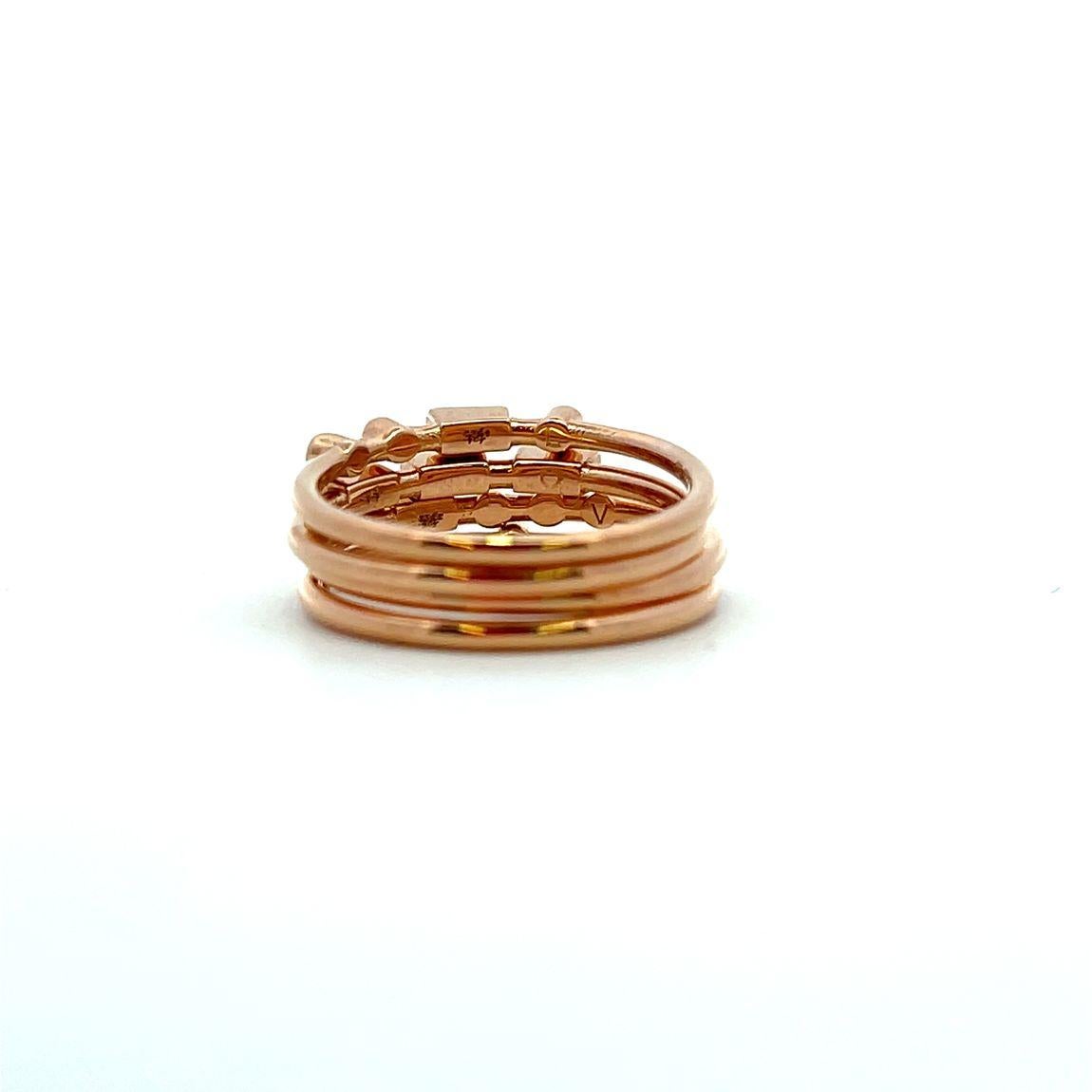 in vendita:  codebyEdge Mayfair - Pila di anelli in oro rosa 18k e diamanti - 