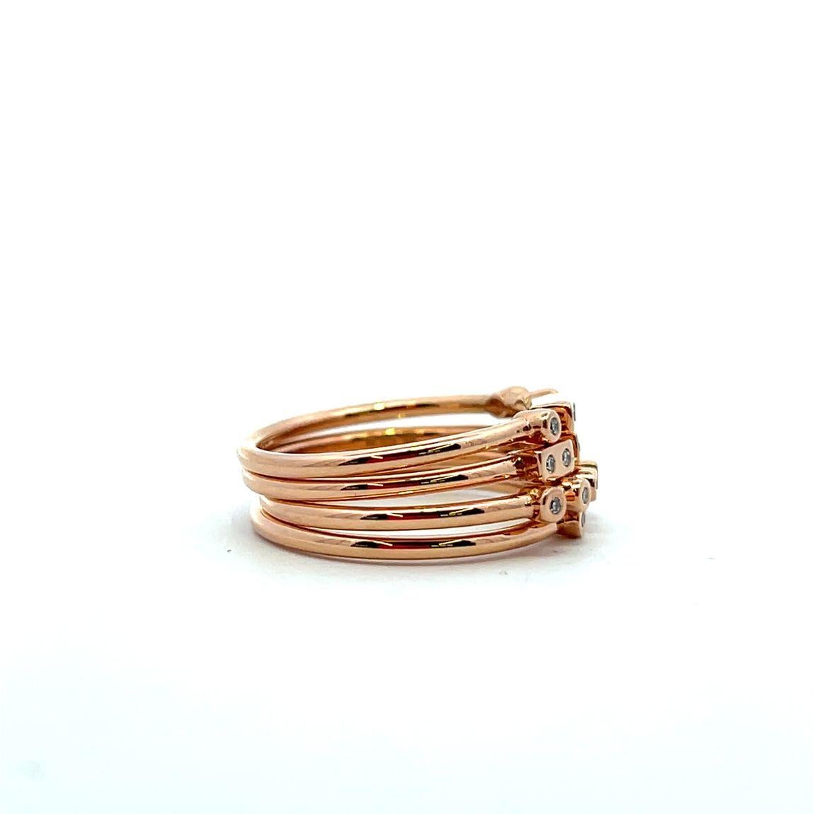 in vendita:  codebyEdge Mayfair - Pila di anelli in oro rosa 18k e diamanti - 