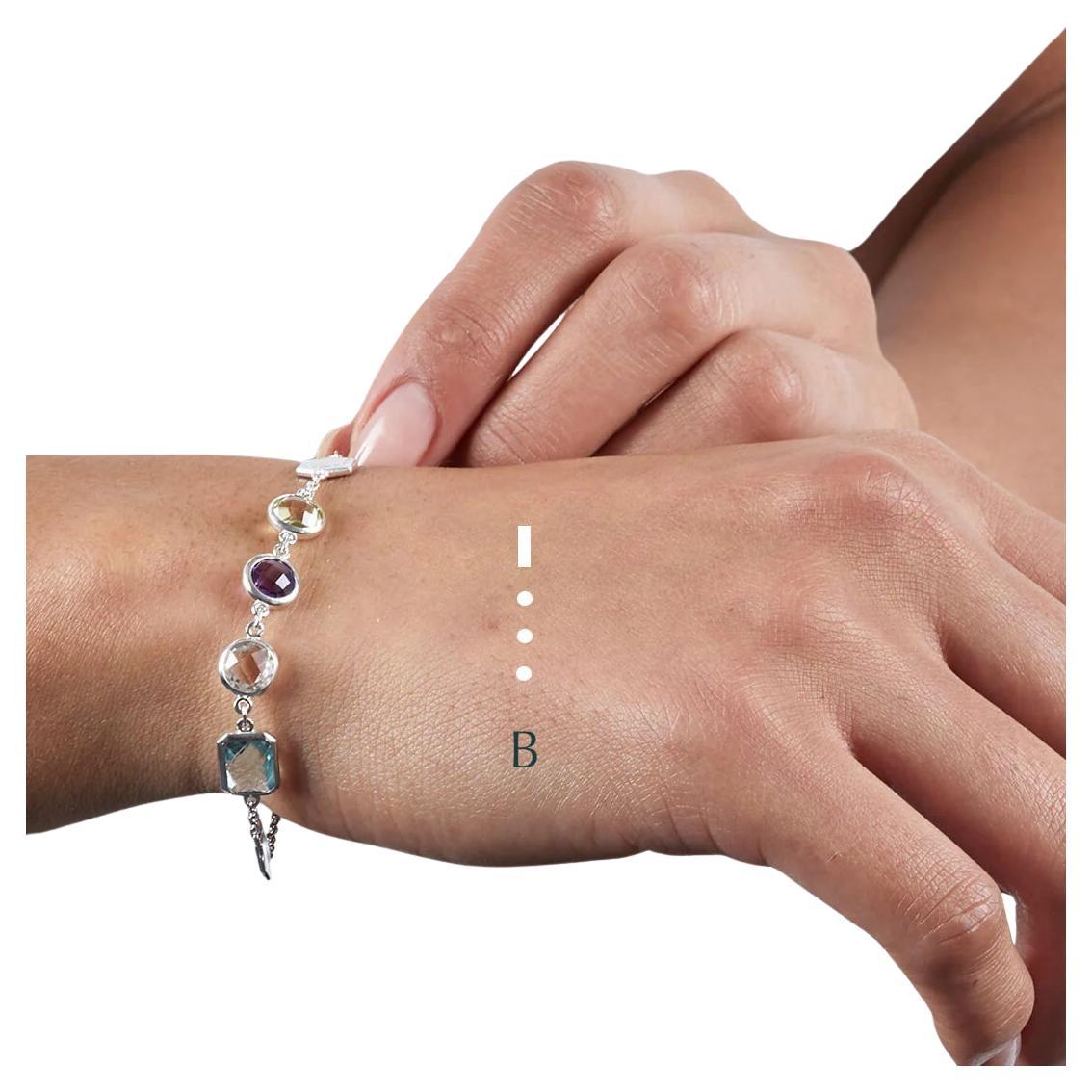 codebyEdge Morse code Letter B Bracelet - 925 Silver For Sale