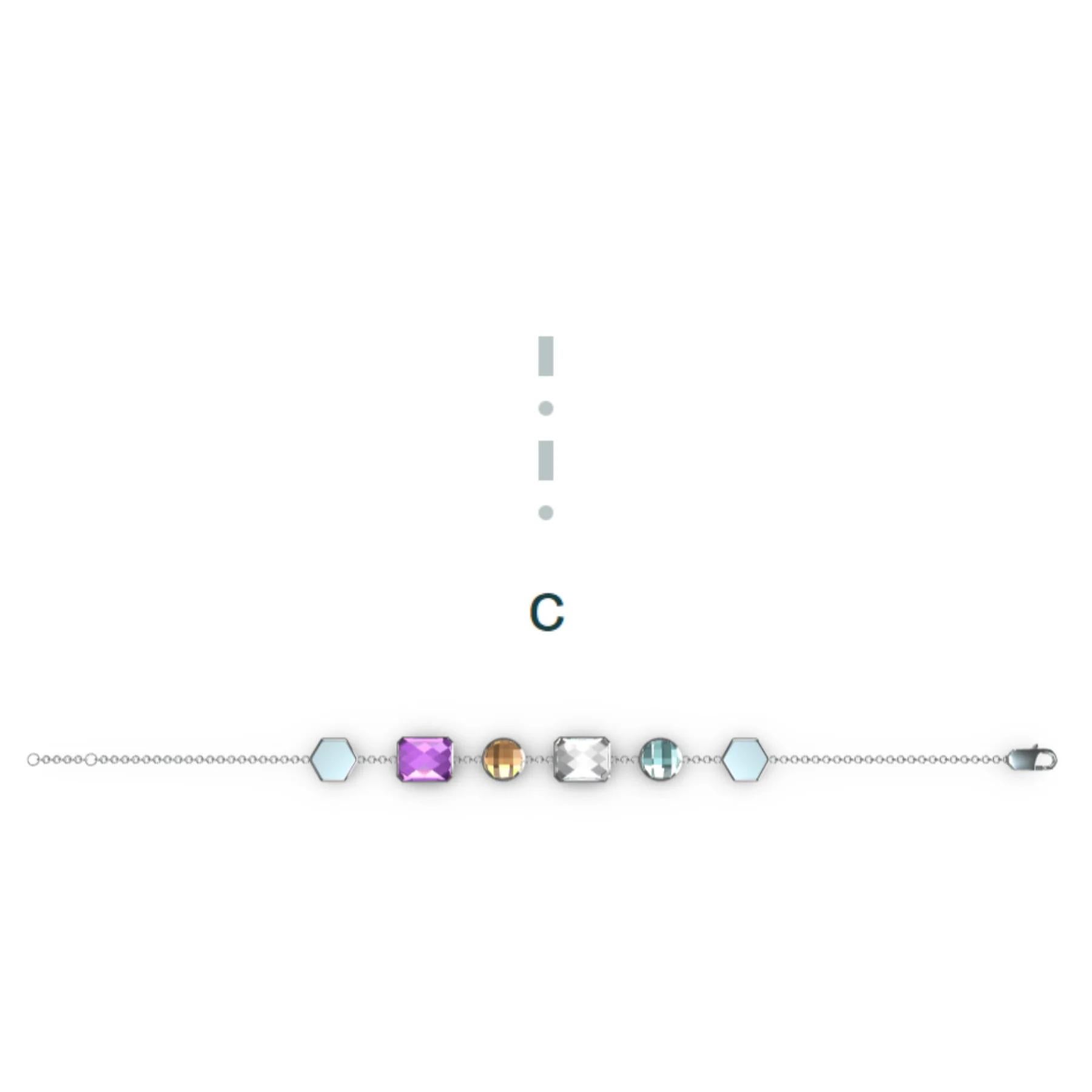 Artigiano codebyEdge Bracciale con lettera C in codice morse - Argento 925 in vendita