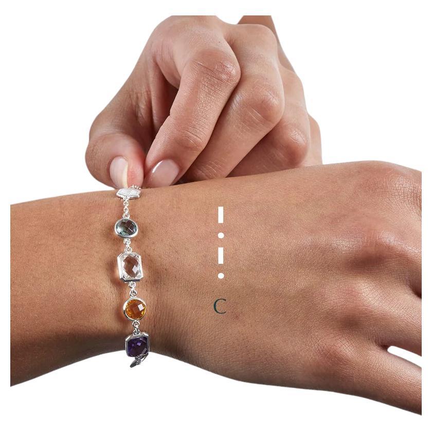 codebyEdge Bracciale con lettera C in codice morse - Argento 925 in vendita
