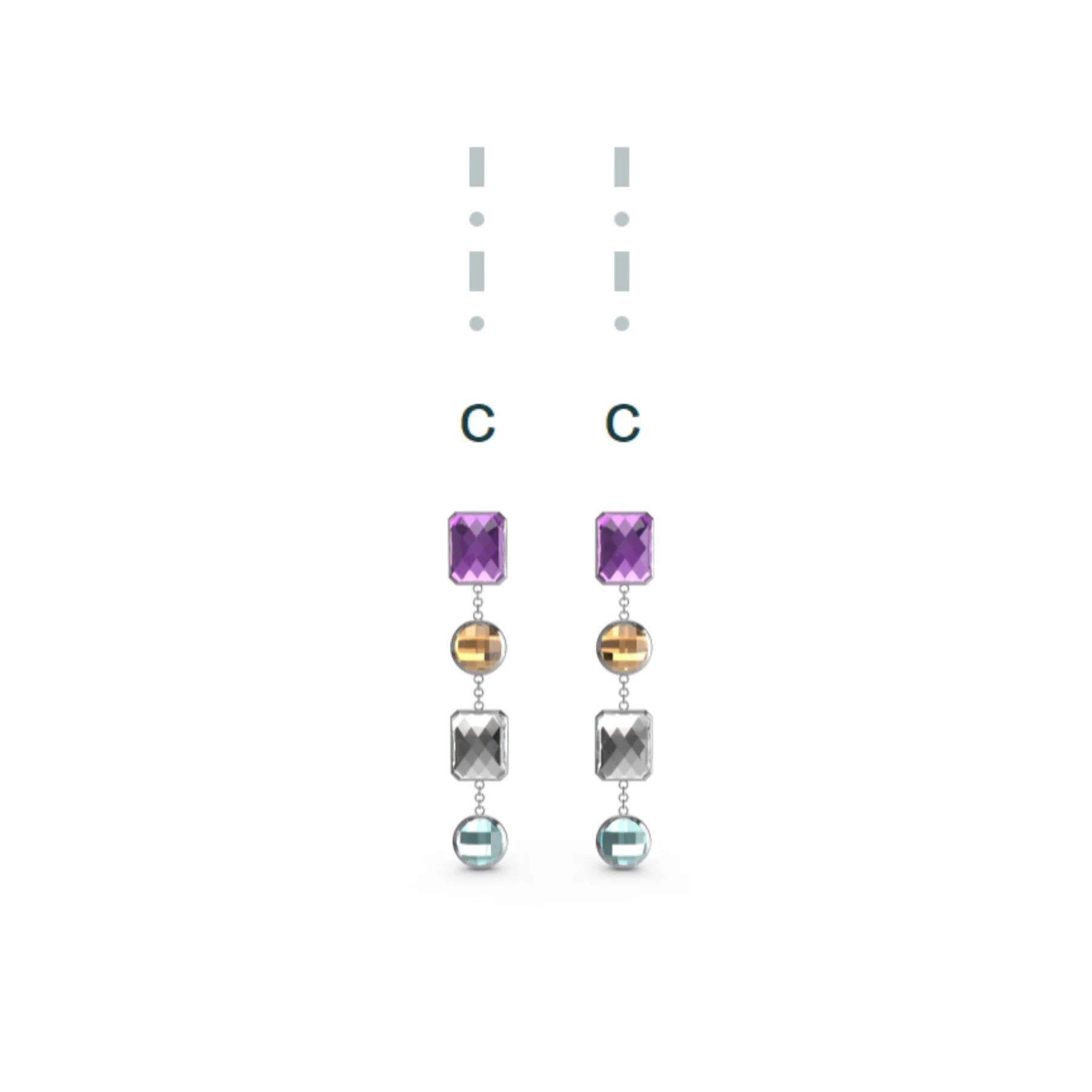 codebyEdge Morse code Letter C Earrings - 925 Silver  In New Condition For Sale In London, GB