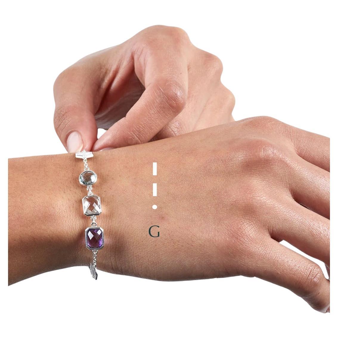 codebyEdge Morse code Letter G Bracelet - 925 Silver