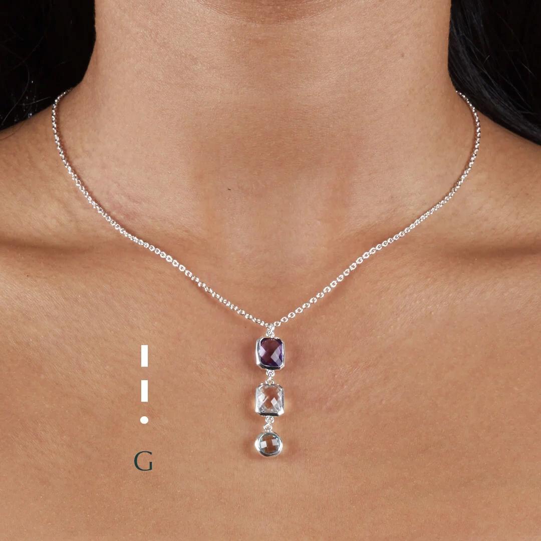 G is for God, Grace, Grateful… Encode the letters of your name, your children's initials, your lucky numbers, or a secret message of inspiration.

Details of this piece:
Handcrafted
Recycled 925 sterling silver

About Us
In the intricate dance of