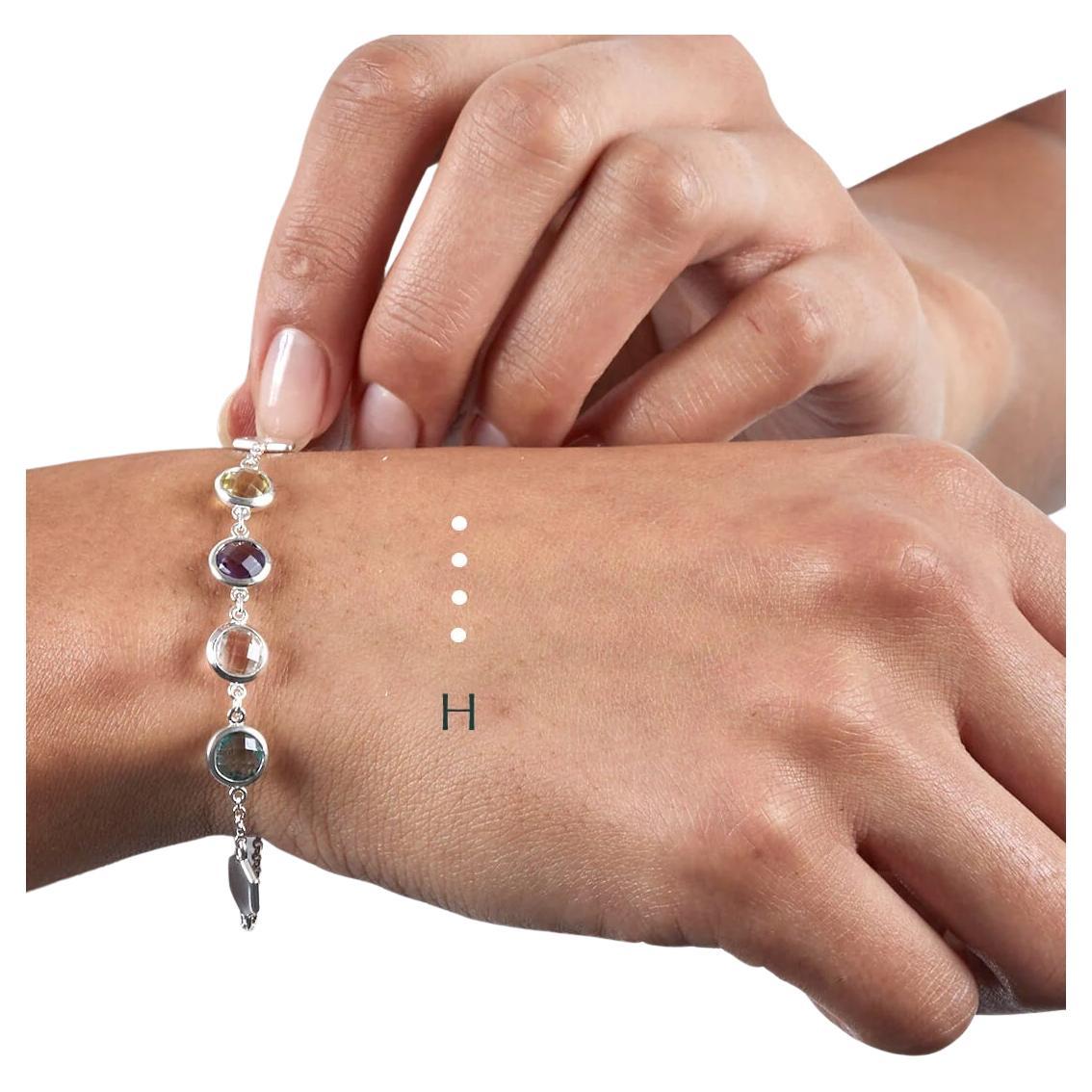 codebyEdge Morse Code Buchstabe H-Armband - 925 Silber im Angebot