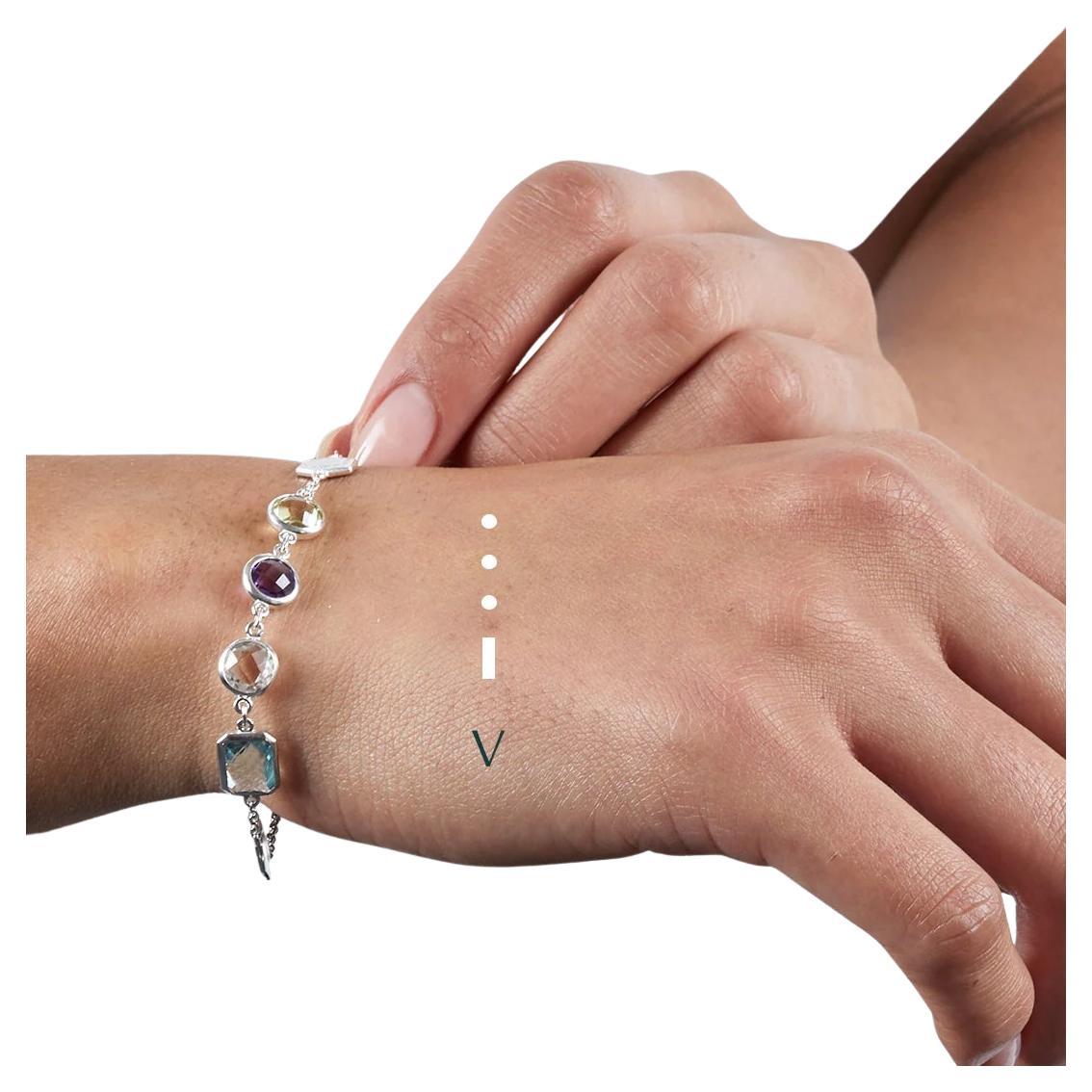 codebyEdge Morse, bracelet lettre V en argent 925 en vente