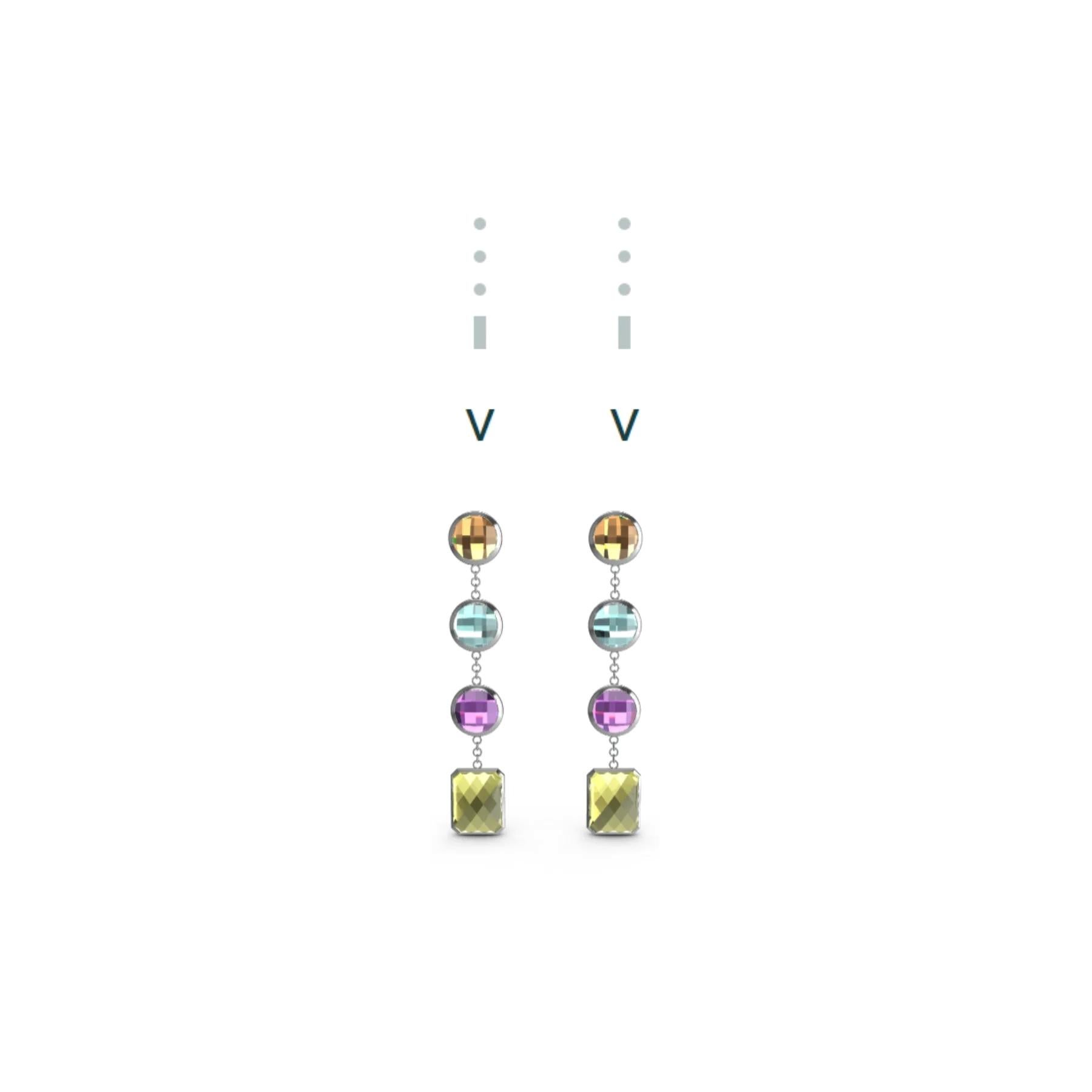 codebyEdge Morse code Letter V Earrings - 925 Silver In New Condition For Sale In London, GB