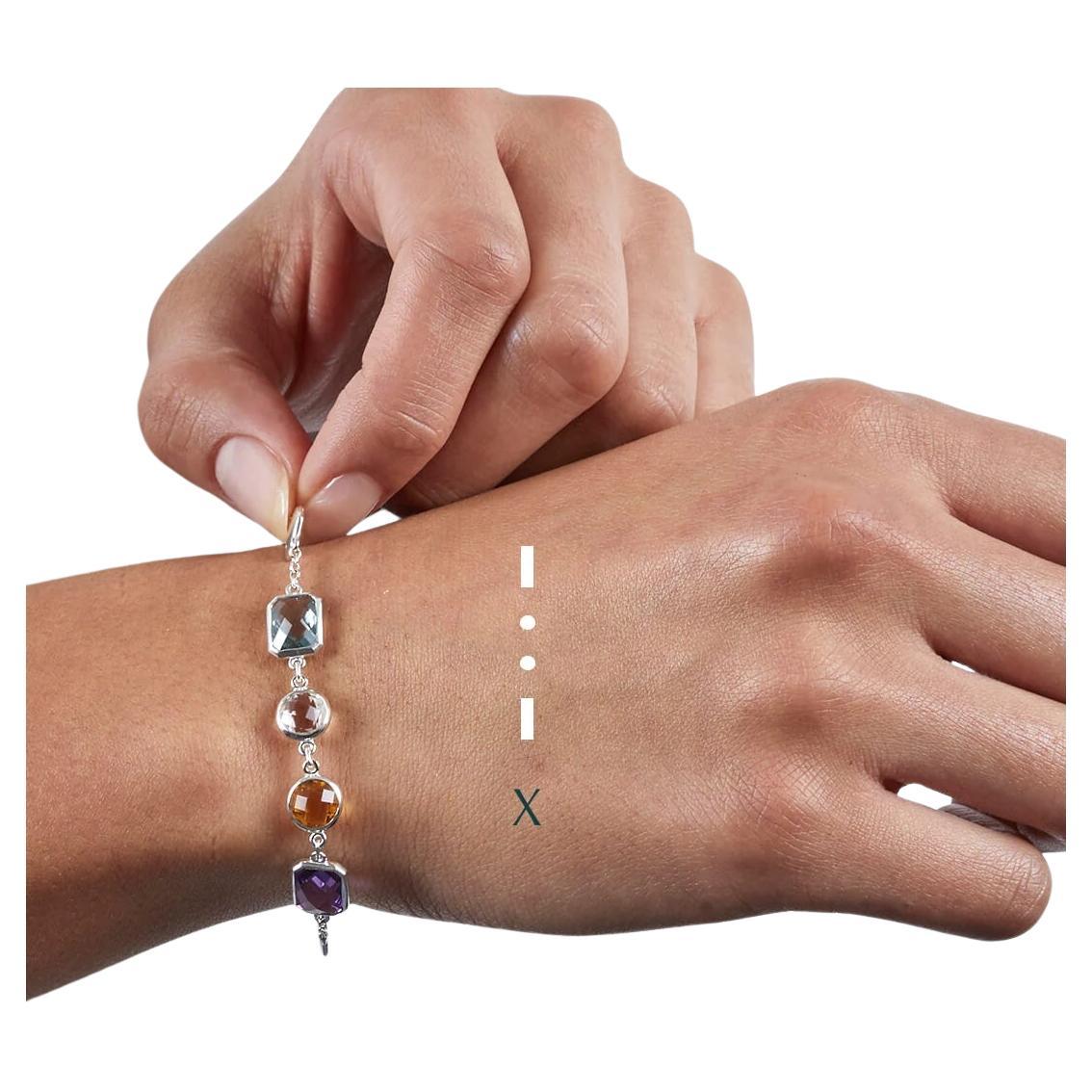 codebyEdge Morse Code Buchstabe X-Armband - 925 Silber im Angebot