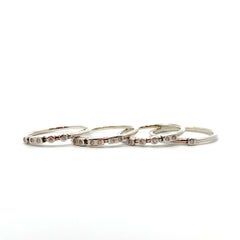 codebyEdge Platinum Mayfair Ring Stack - "LOVE" in Morse code