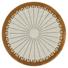 CoDeco Round Gold & Beige Wool & Tencel Rug by Marcante-Testa #4