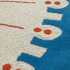 CoDeco Round Gray & Blue Wool & Tencel Rug by Marcante-Testa #3