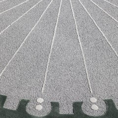 CoDeco Round Gray & Green Wool & Tencel Rug by Marcante-Testa #1