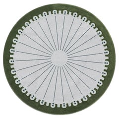 CoDeco Round Gray & Green Wool & Tencel Rug by Marcante-Testa #2