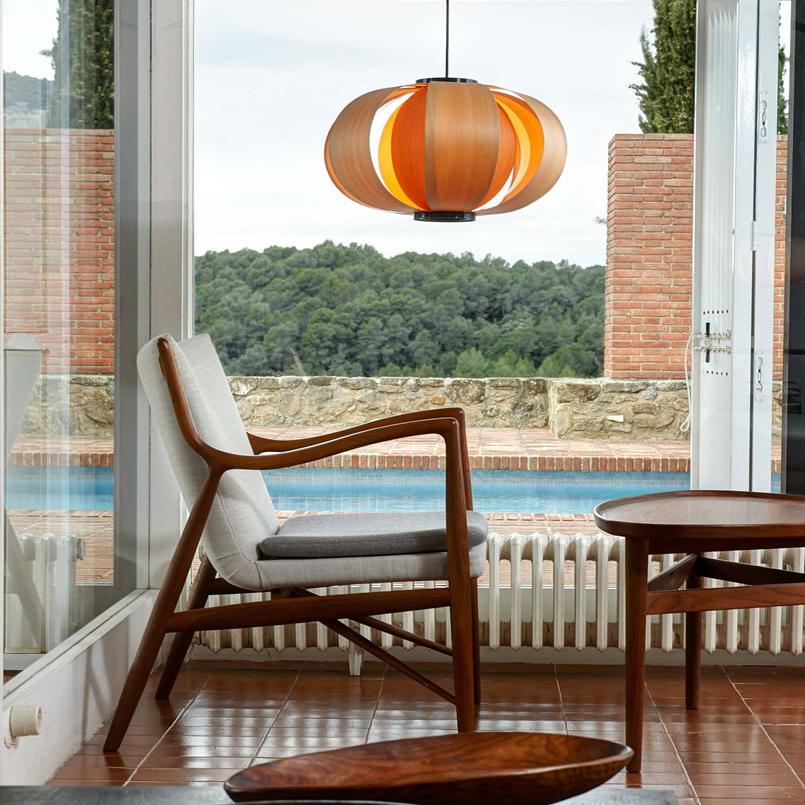 Coderch Large Disa Wood Hanging Lamp by Tunds For Sale 9