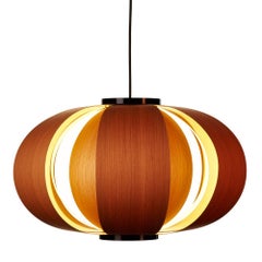 Mid-Century Modern Disa Hanging Lamp by Coderch, Wood & Aluminum