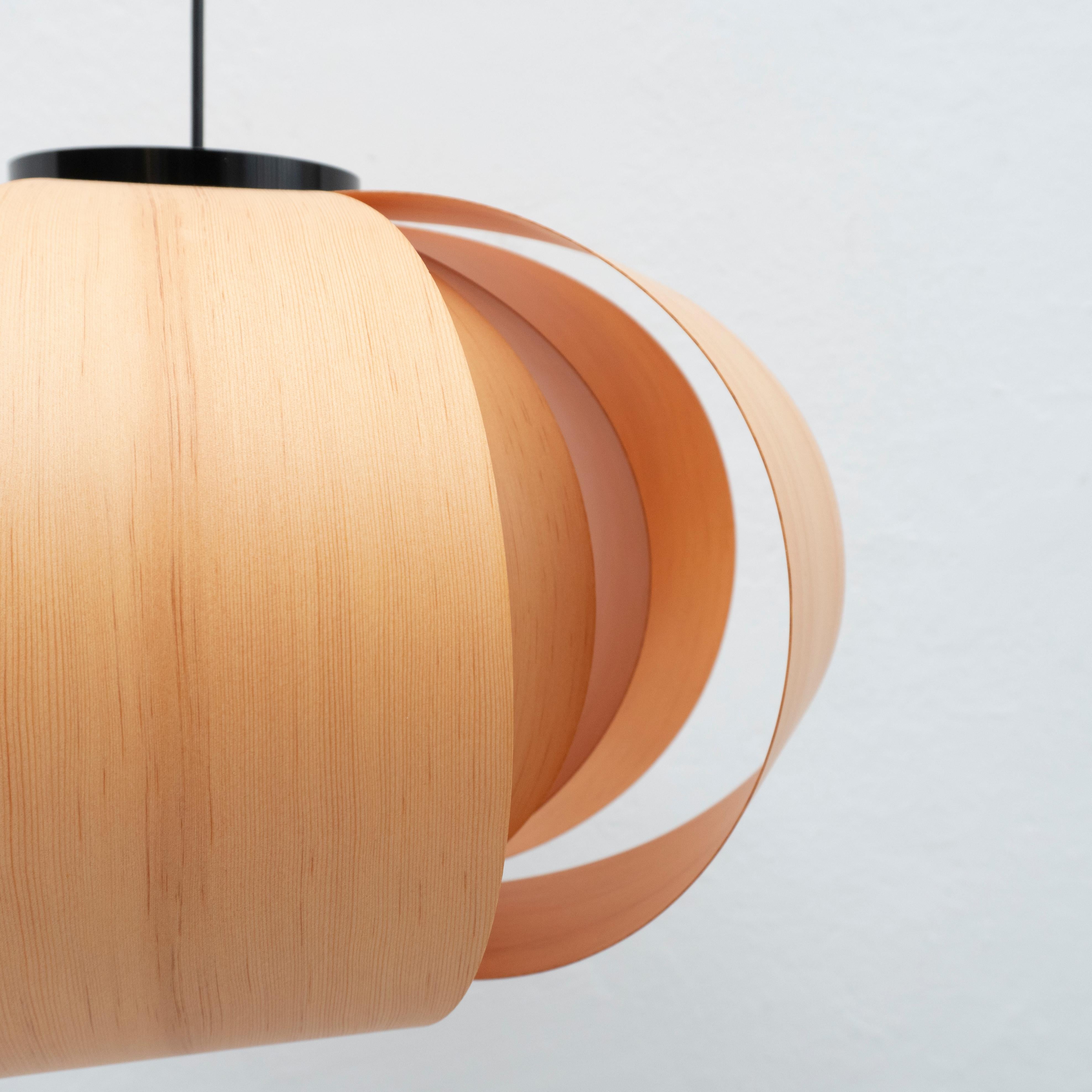 Coderch Large Disa Wood Hanging Lamp by Tunds For Sale 1