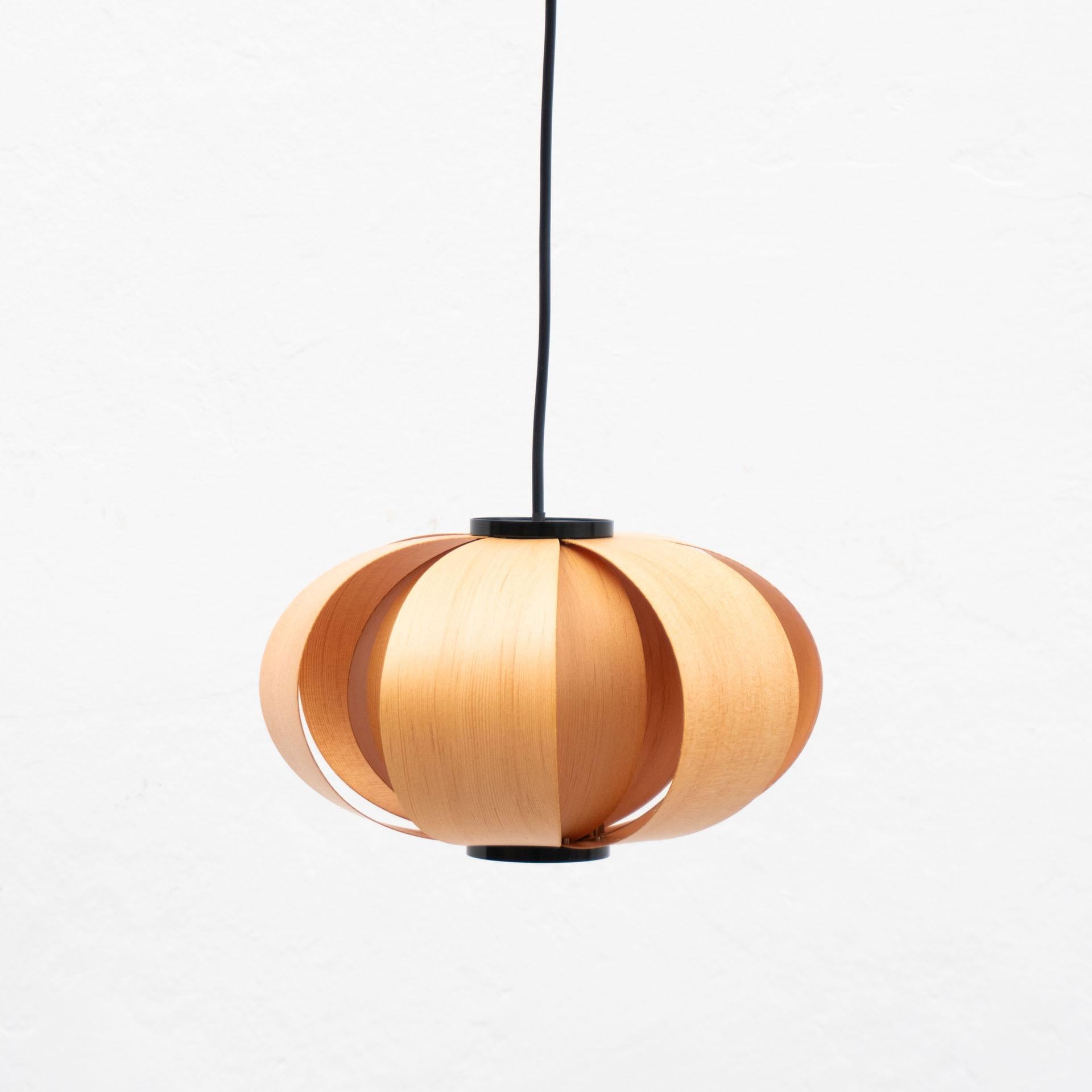 Contemporary Coderch Mini Disa Wood Hanging Lamp by Tunds