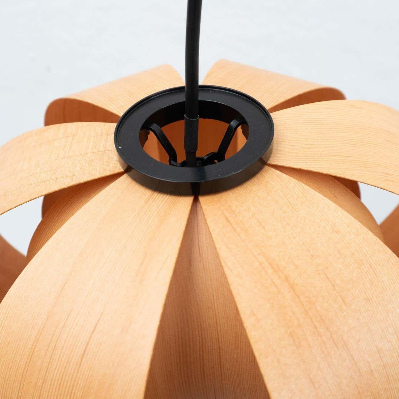 Contemporary Coderch Mini Disa Wood Hanging Lamp by Tunds For Sale