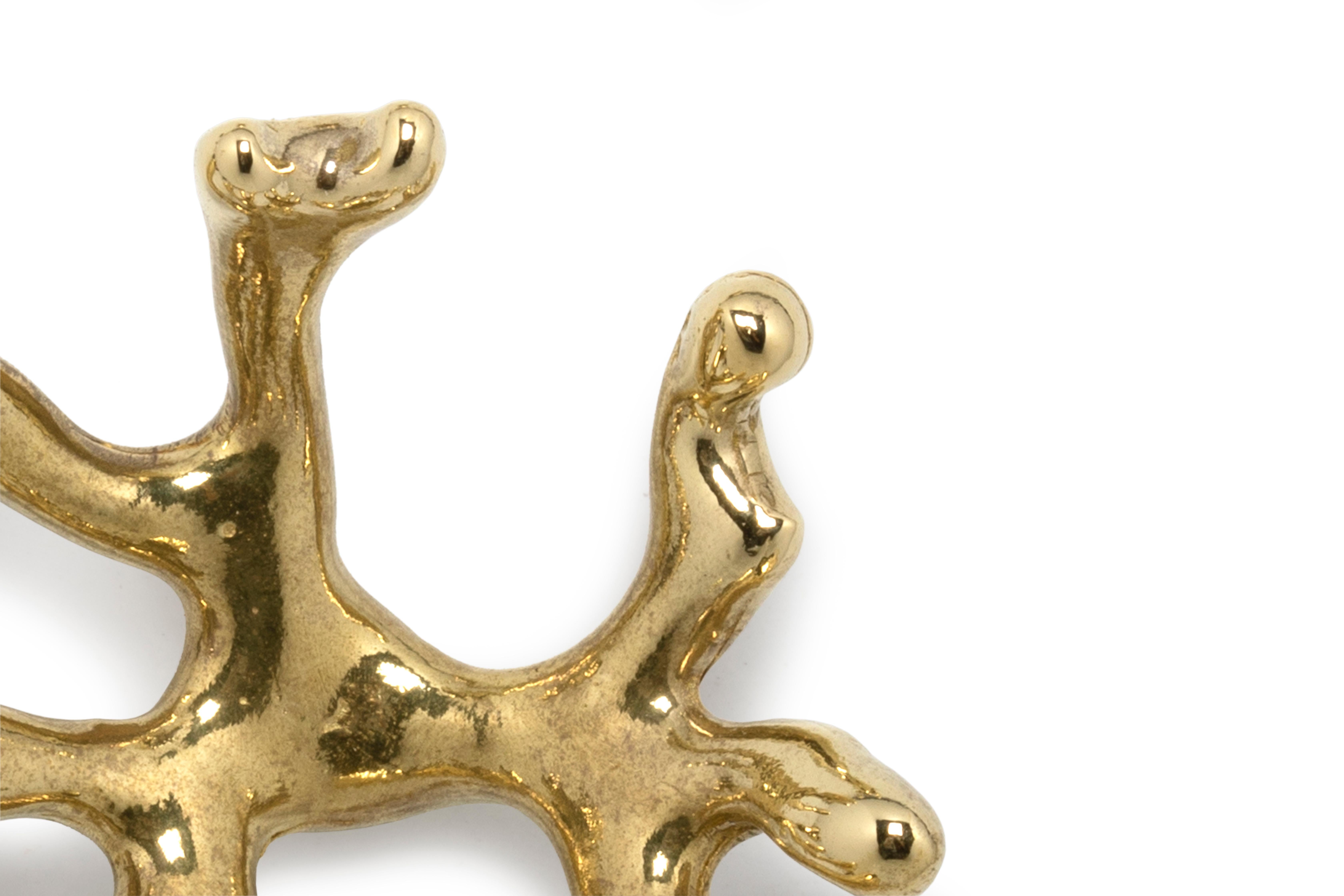 Portuguese Codium Drawer Handle - Handcrafted Polished Brass - PullCast For Sale