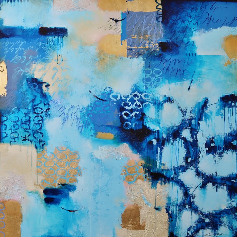 Cody Hooper Fabric Of Time Blue Gold Large Contemporary