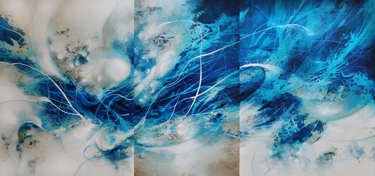 Cody Hooper Original Blue White Tan Oversized Contemporary