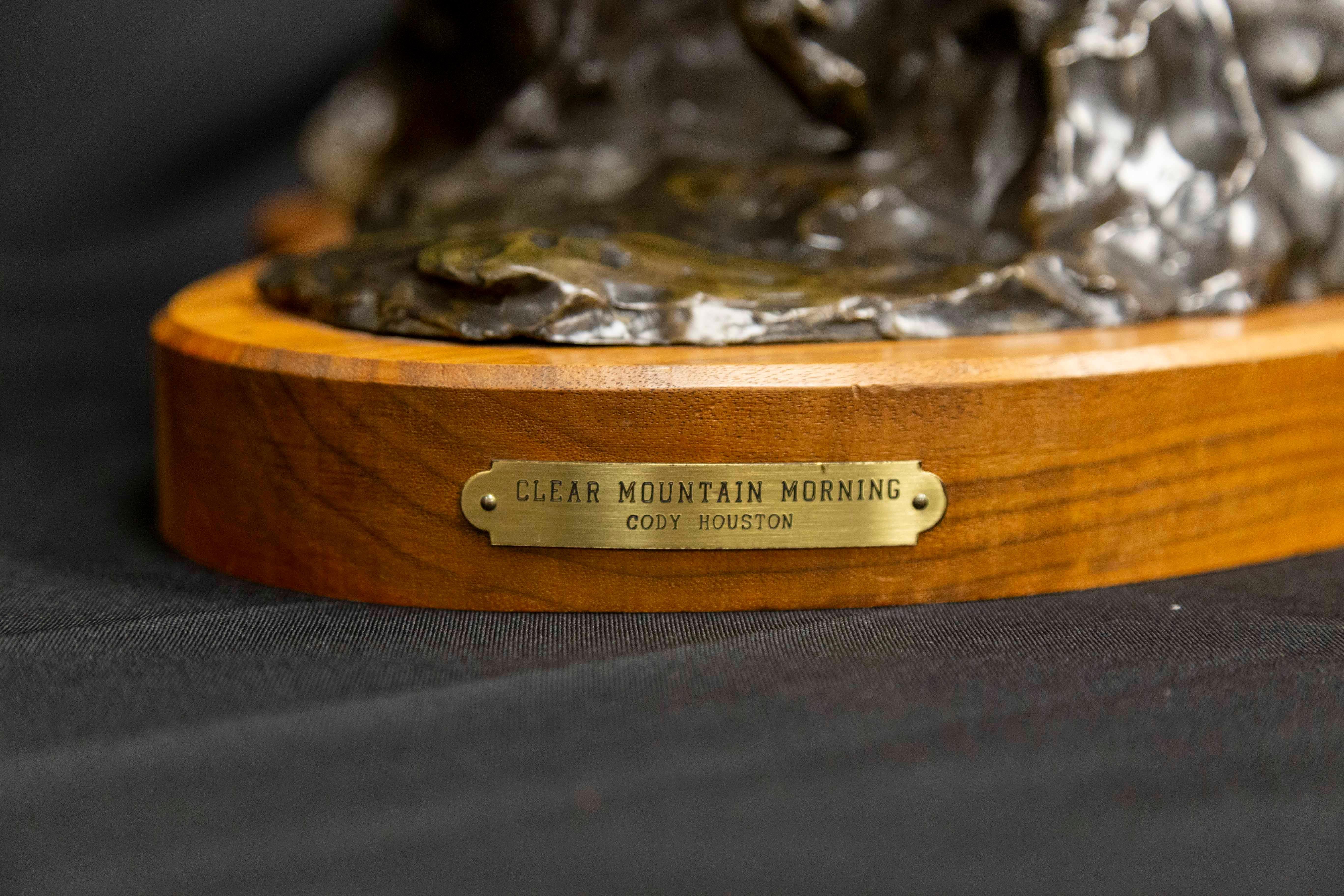 Clear Mountain Morning Moose Montana Wildlife Cody Houston Western Art Bronze For Sale 8