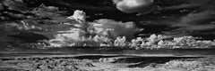 Fotografía panorámica de paisaje en blanco y negro: "Desierto pintado".