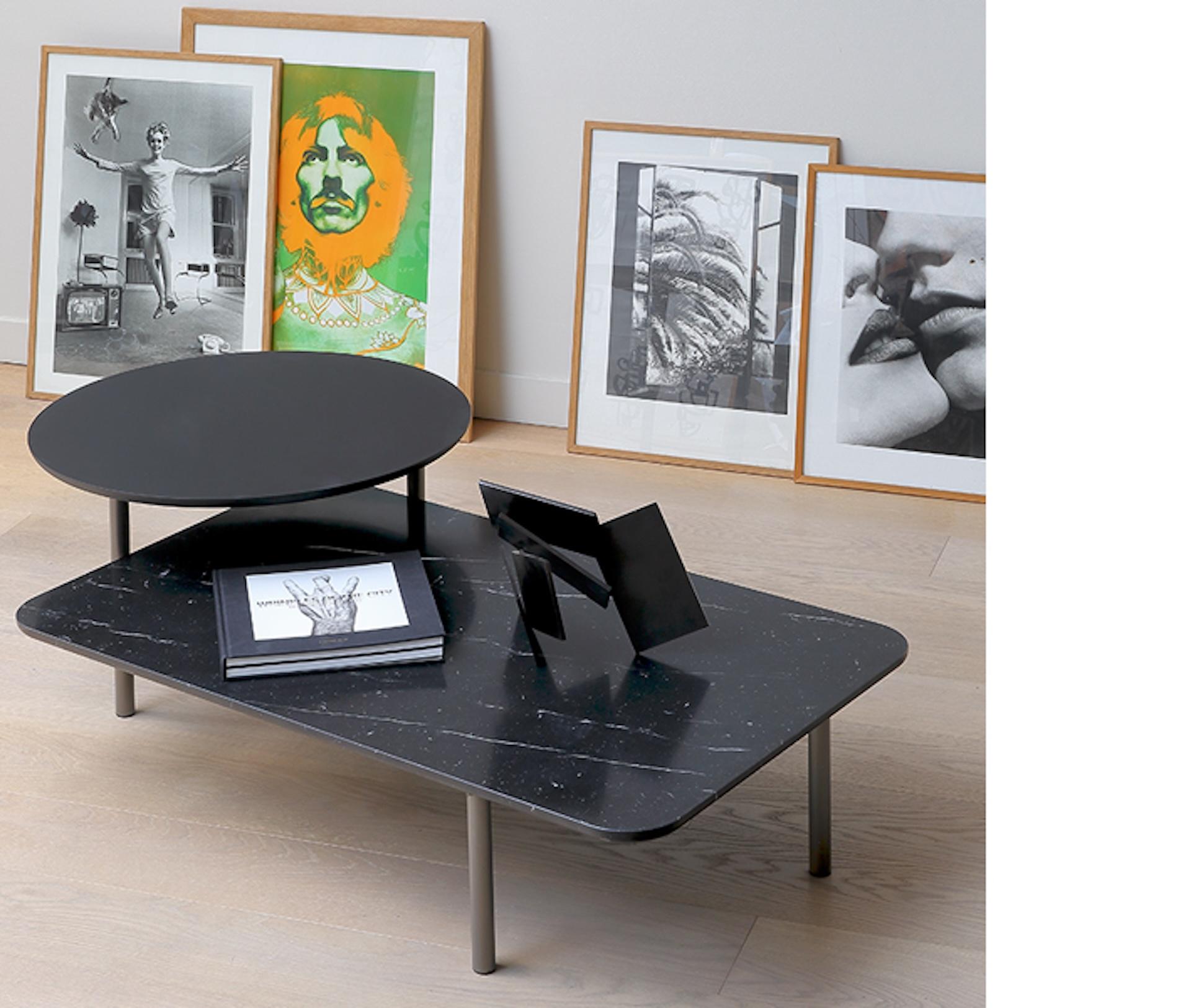 CoEdition Bitop Coffee Table with Glass and Ash top by Rodolfo Dordoni In New Condition For Sale In New York, NY