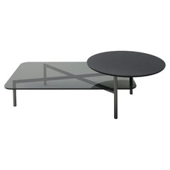 Mesa baja CoEdition Bitop con tapa de cristal y fresno de Rodolfo Dordoni