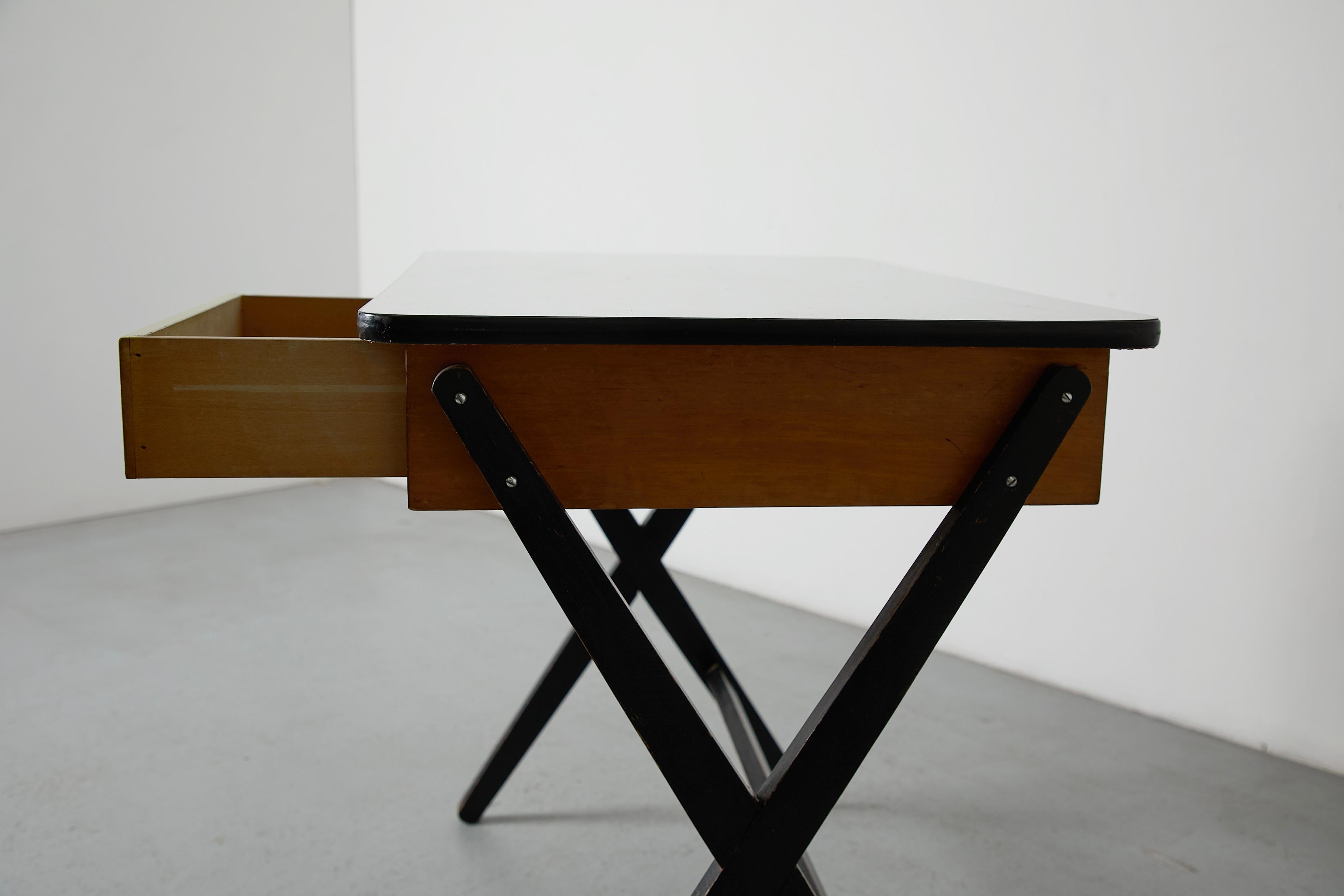 Coen de Vries 1957 Desk for Devo w/ Yellow Drawer, Dutch Mid-Century Modern For Sale 7