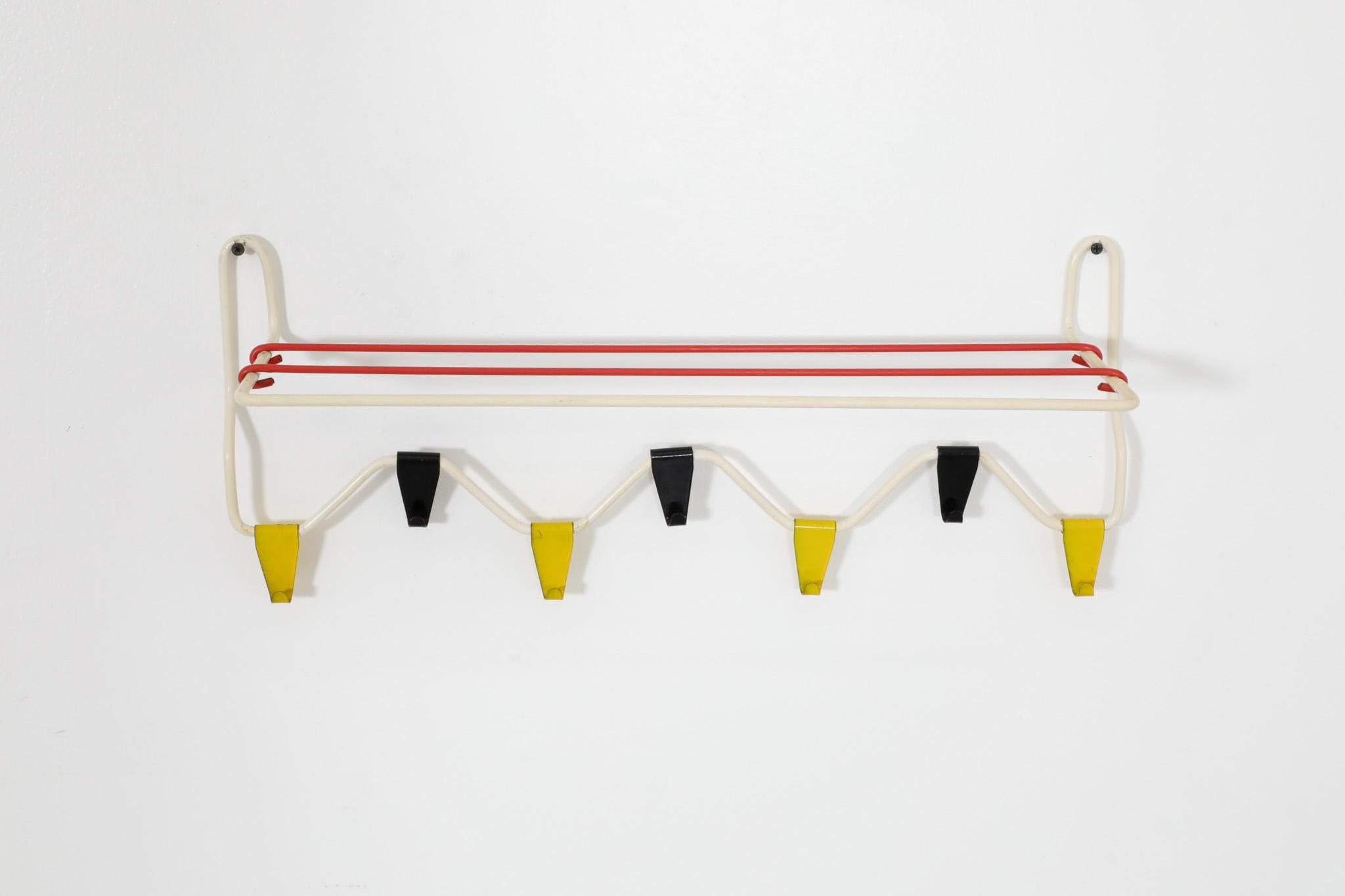 Coen de Vries for Pilastro Colorful Wire Coat Rack with Shelf In Good Condition For Sale In Los Angeles, CA